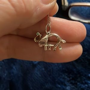 Authentic Tiffany & Co. Save the Elephants 925 silver charm with garnet & pouch